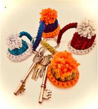 Load image into Gallery viewer, Handmade Crochet bobble hat Keyring one to match every smoc